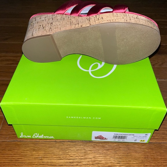 Sam Edelman Ultra Fuchsia Yuki Platform Wedge Sandals Women’s Size 7 - Picture 10 of 12